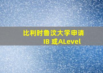 比利时鲁汶大学申请 IB 或ALevel